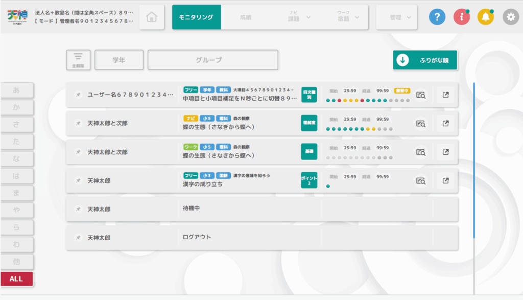学習状況モニタリング