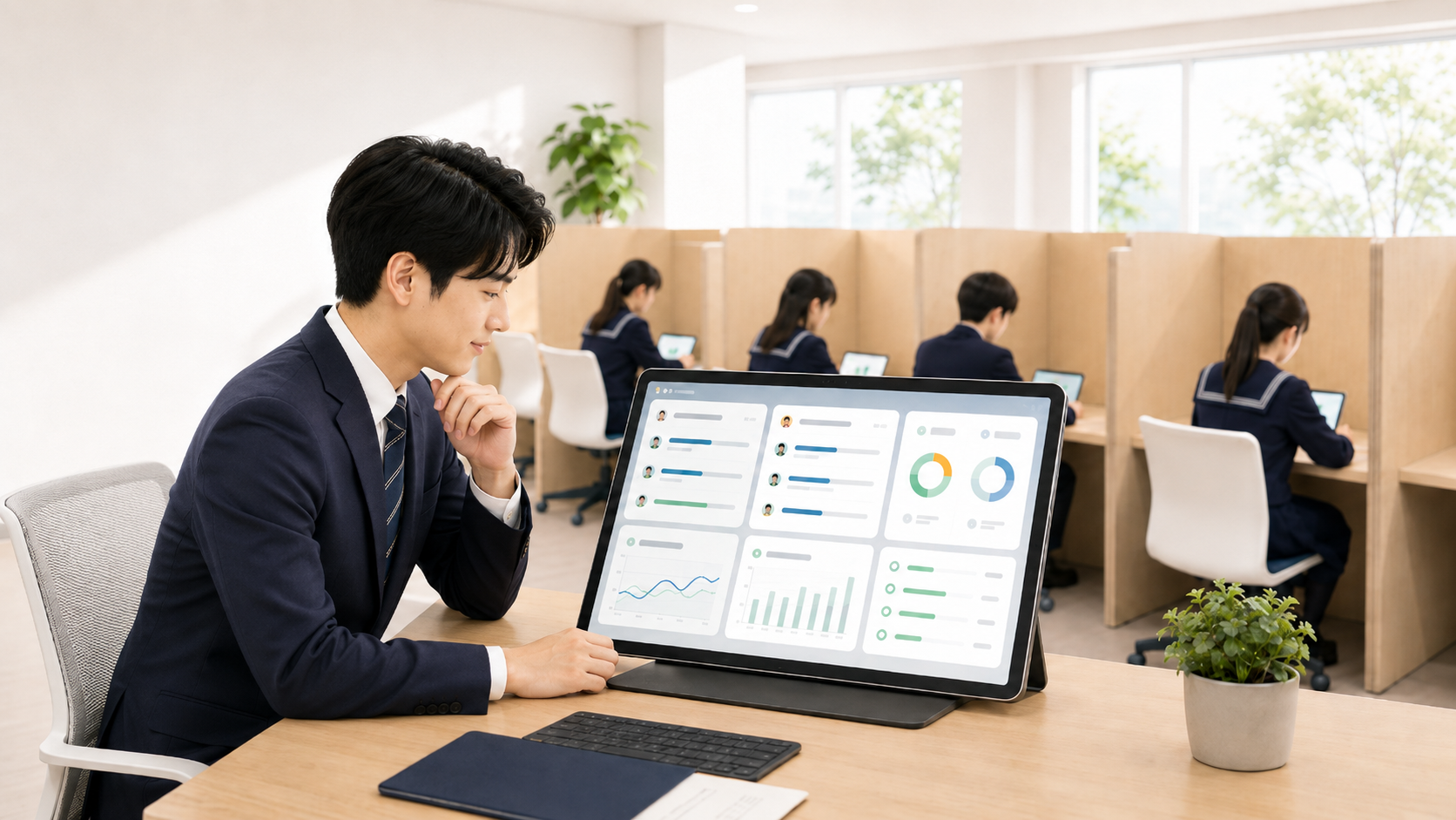 学習管理ダッシュボードで全生徒を一画面で管理